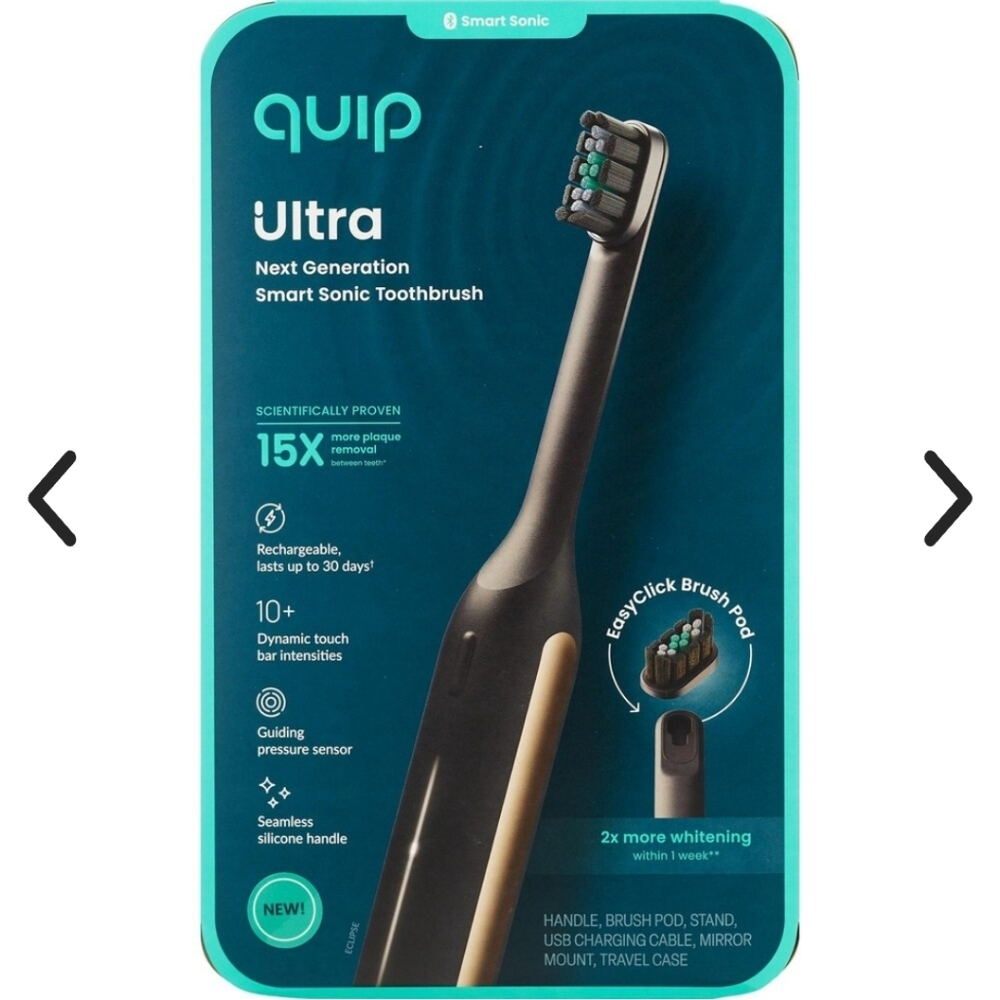 QUIP *Ultra* Next Generation Smart Sonic Electric Toothbrush *NIB* *black